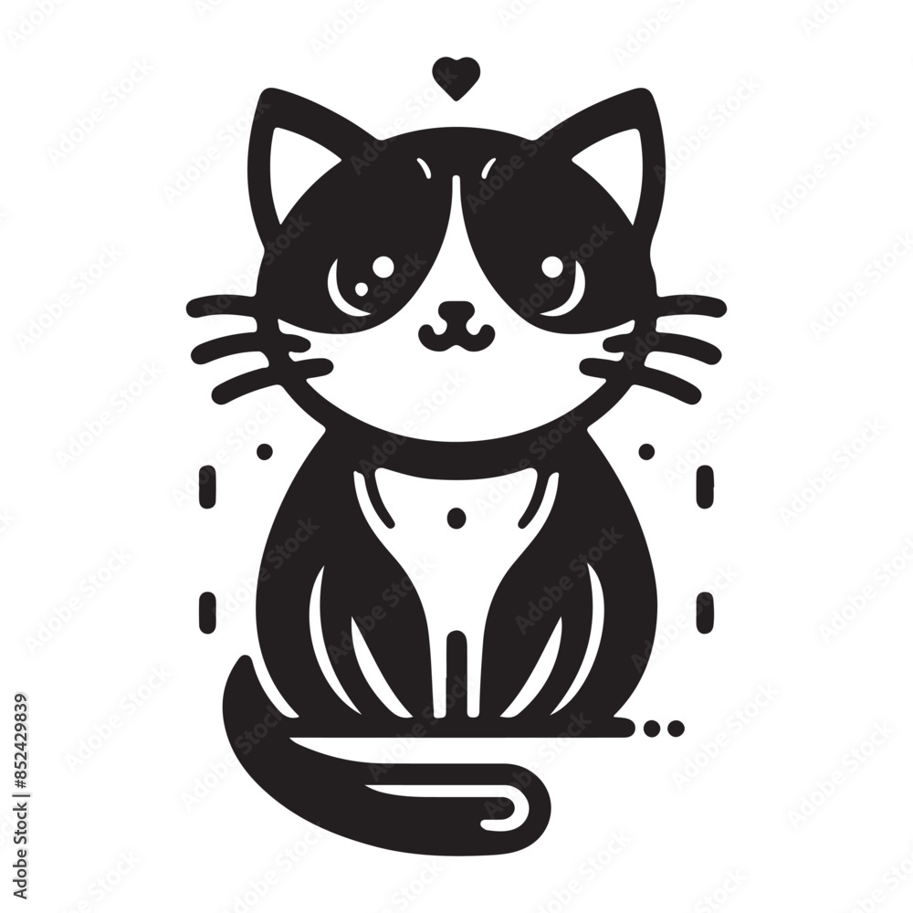 a cute vector silhouette illustration cat a cute vector silhouette illustration cat