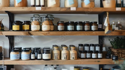 Diverse Selection on Display: New Business Shelf Stocked with Varied Products for Every Need