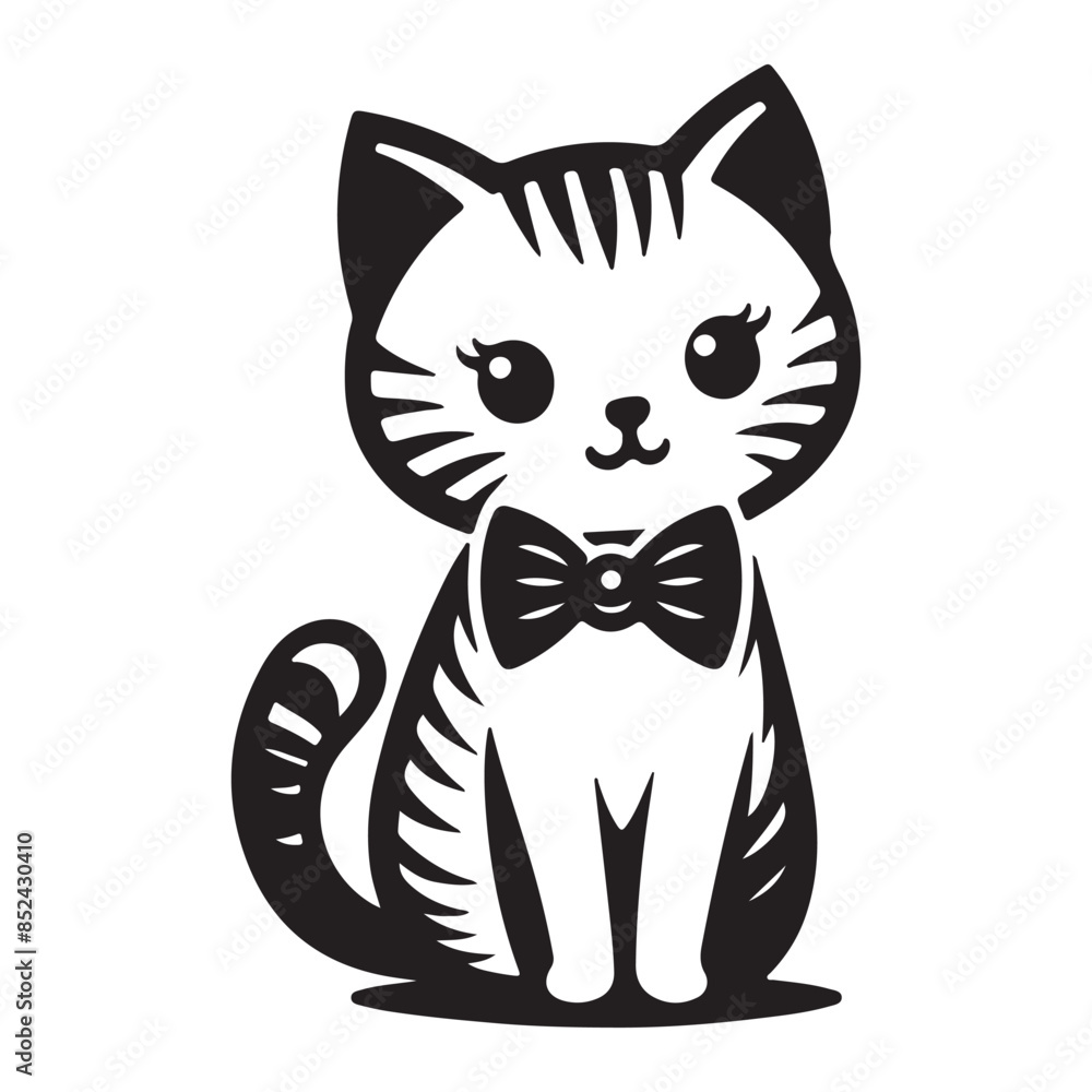 Obraz premium a cute vector silhouette illustration cat