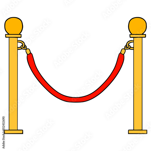 stanchion rope illustration hand drawn isolated vector	
