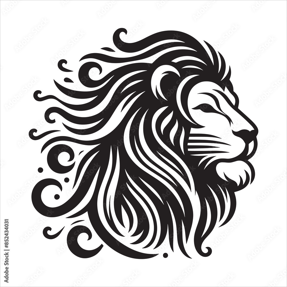 a cute vector silhouette illustration lion a cute vector silhouette illustration lion