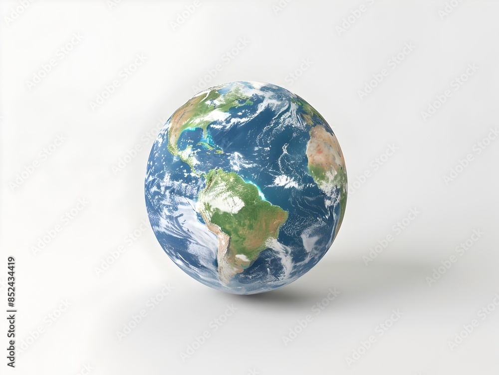 Minimalist 3D Rendered Planet Earth with Capricorn Zodiac Symbol on White Background Minimalist 3D Rendered Planet Earth with Capricorn Zodiac Symbol on White Background