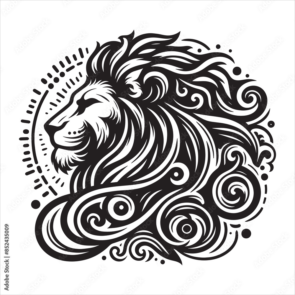 a cute vector silhouette illustration lion a cute vector silhouette illustration lion