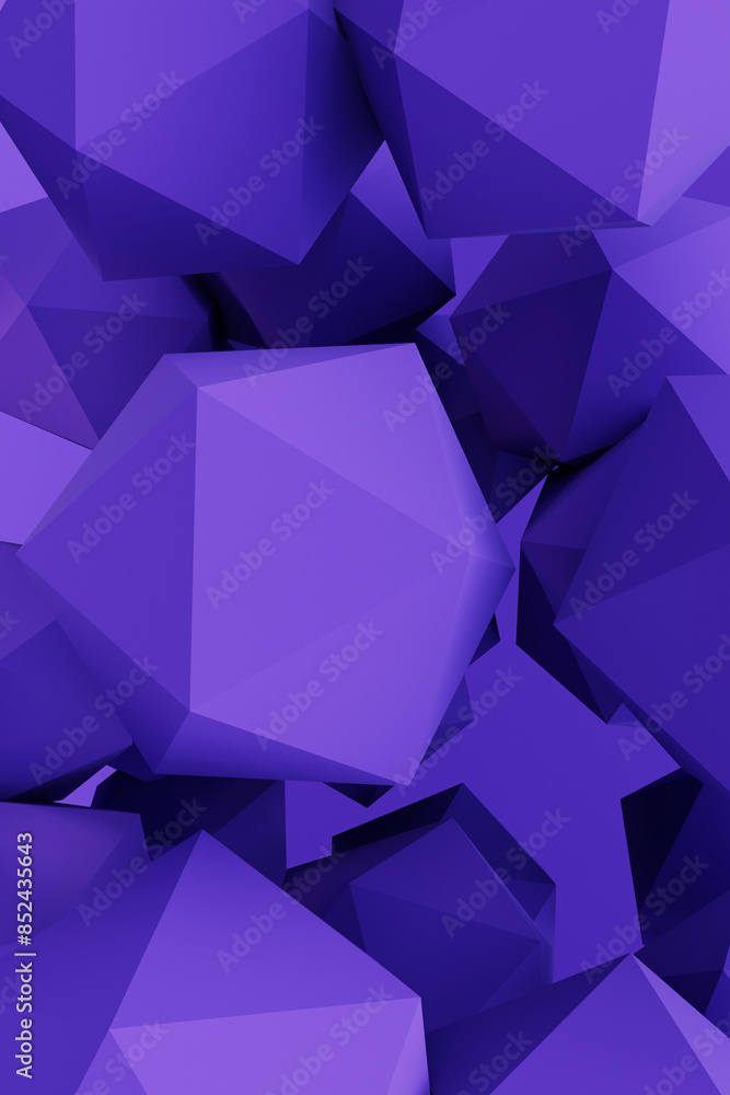 Obraz premium Platonics abstract geometric background violet color. 3d background