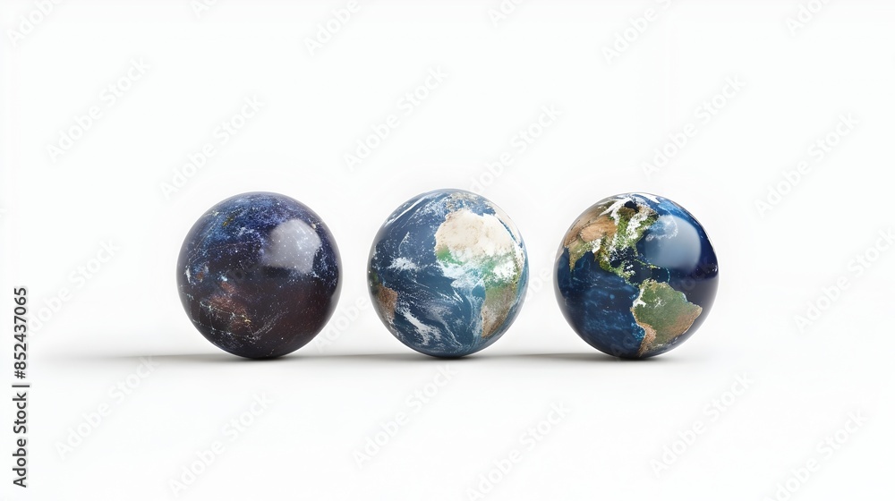 Fototapeta premium Zodiac Elements 3D Rendered Globe on Isolated White Background