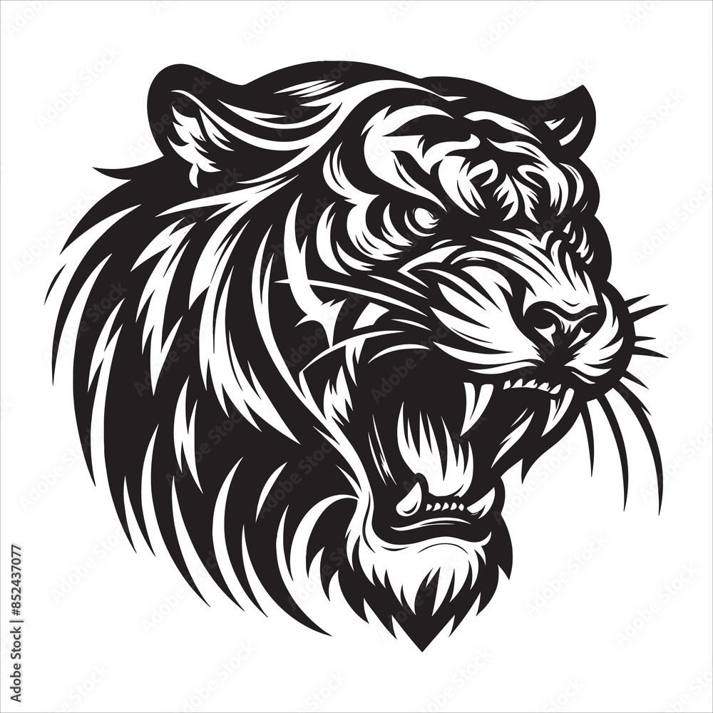 a cute vector silhouette illustration tiger a cute vector silhouette illustration tiger