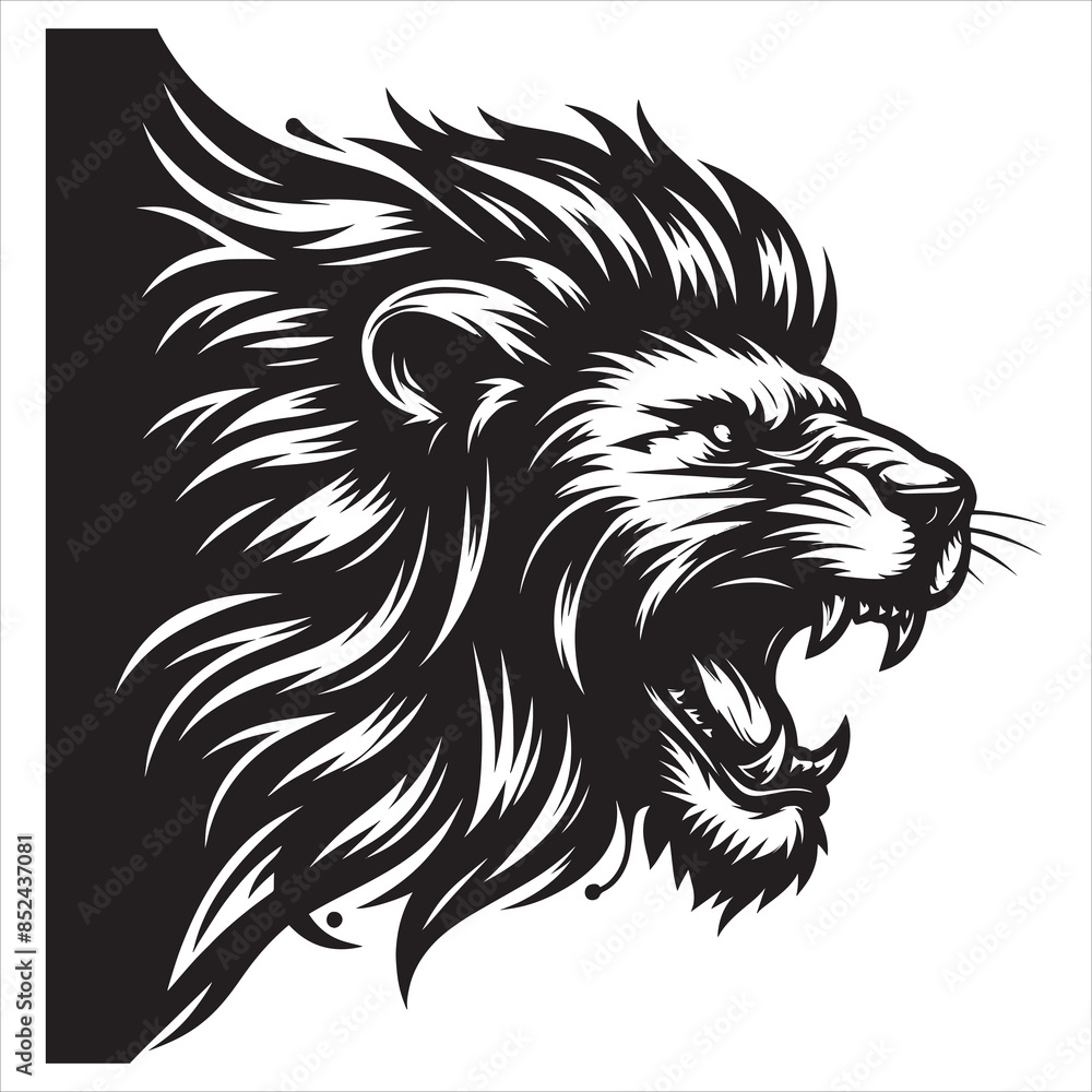 a cute vector silhouette illustration lion a cute vector silhouette illustration lion