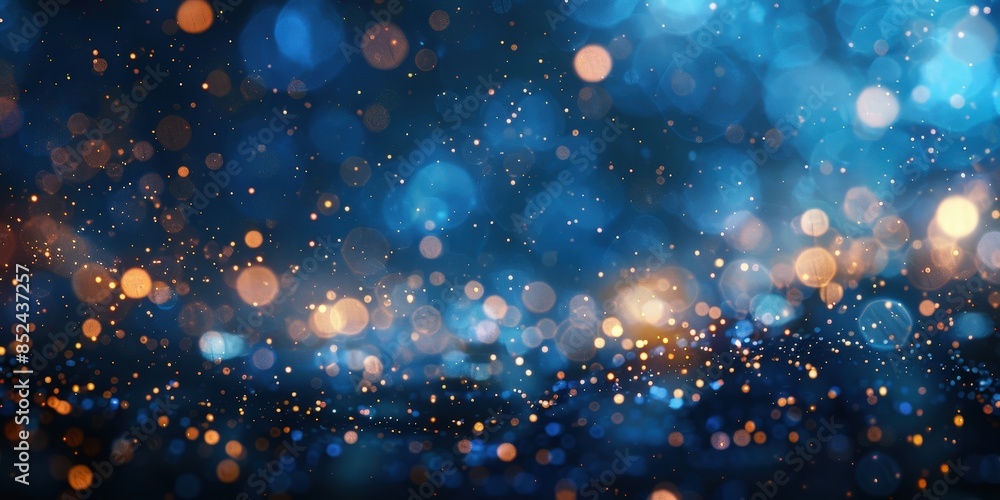 Obraz premium Abstract Blue and Gold Bokeh Background