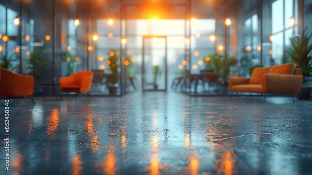 Obraz premium Cityscape Calm. Modern Interior with Natural Light.