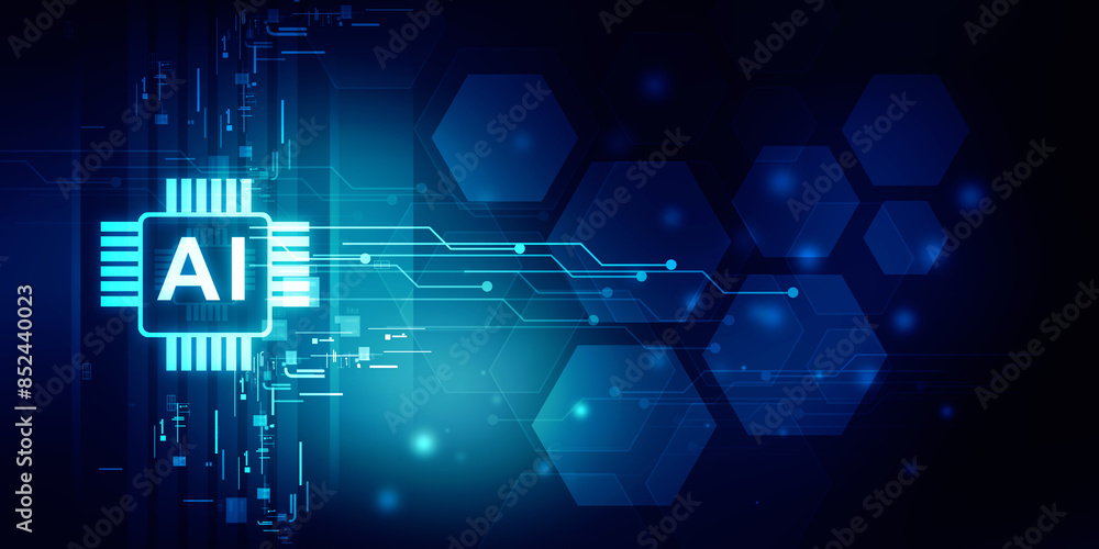 2d illustration Artificial Intelligence (AI) concept
