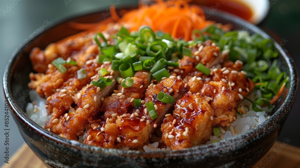 Close-Up of a Savory Chicken and Rice Dish Close-Up of a Savory Chicken and Rice Dish