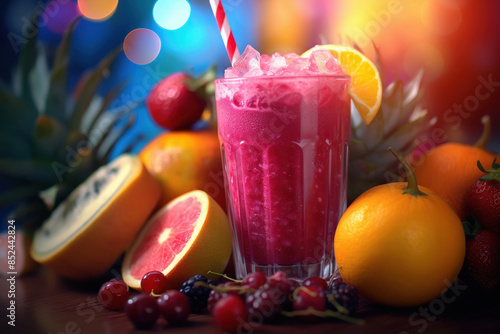 Wallpaper Mural mix colorful fruit smoothie in the glass Torontodigital.ca
