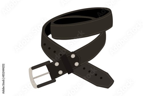 Black belt leather vector illustration. Modern design.