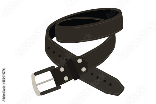 Black belt leather vector illustration. Modern design.