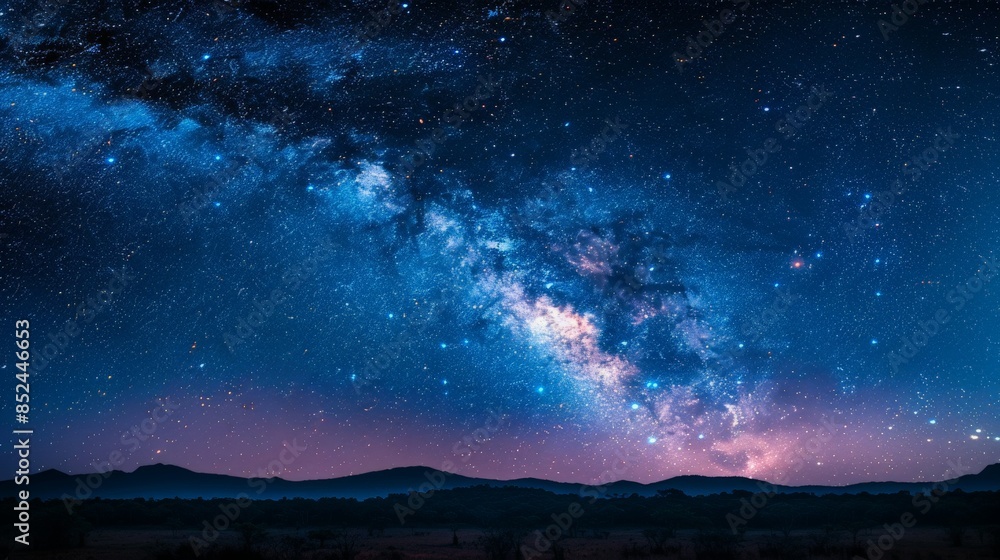 Milky Way Galaxy Over Silhouetted Mountains