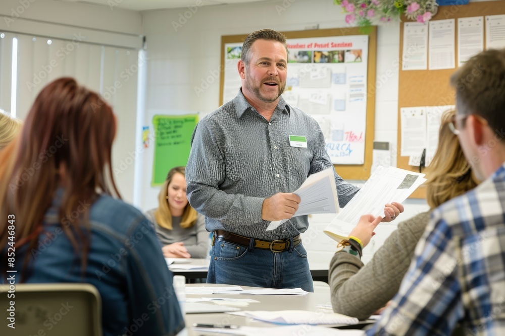 Obraz premium Innovative Business Gathering in Stylish Workspace. Professional workplace setting concept