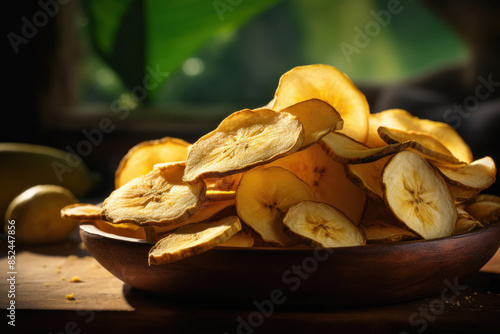Obraz na płótnie testy banana chips in the bowl