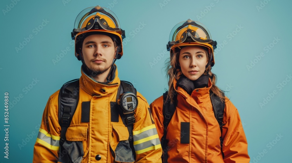Firefighters in Uniform Ready for Action Firefighters in Uniform Ready for Action