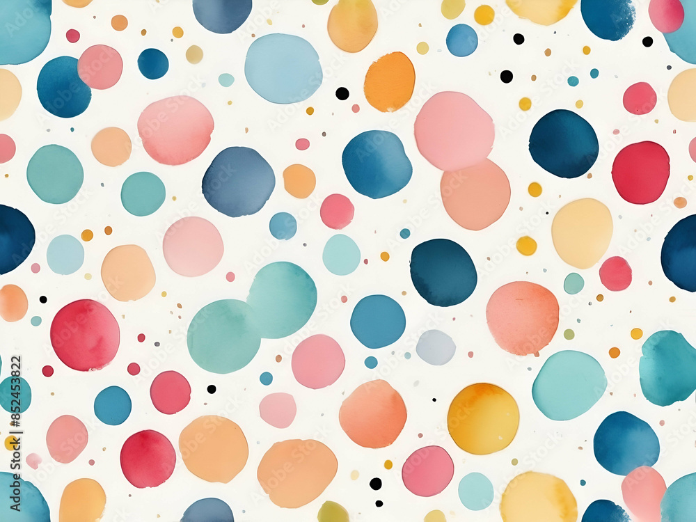 abstract childish Watercolor irregular dotted background. Hand painted whimsical party carnival pattern abstract childish Watercolor irregular dotted background. Hand painted whimsical party carnival pattern