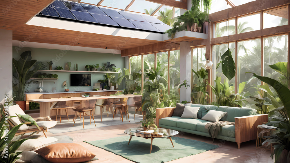 house project natural materials light colours glass modern style ...