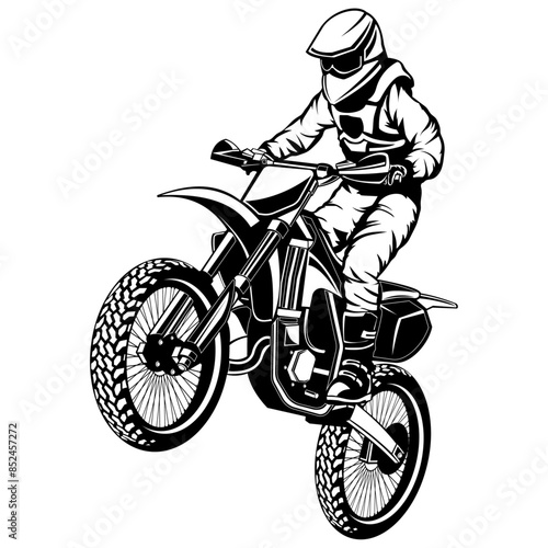 Dirt Bike Rider Pop A Wheelie