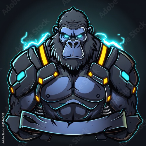 Monkey mascot logo vector. Gorilla monkey logo. Ape and Chimpanzee vector logo design. Animal vector illustration. Kingkong Gaming Logo