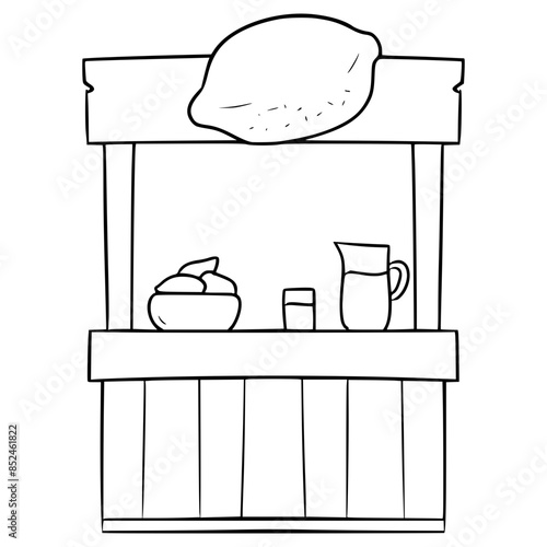 lemonade booth illustration hand drawn outline vector