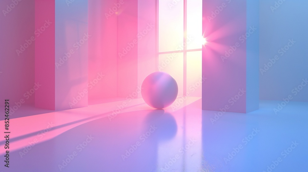 Minimalist subject against a backdrop of abstract geometric shapes in light hues, creating a sense of tranquility. Minimalist subject against a backdrop of abstract geometric shapes in light hues, creating a sense of tranquility.