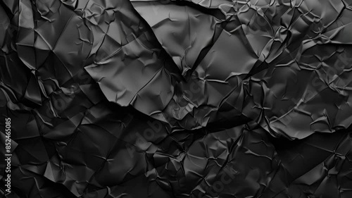 High-quality 4k animated background featuring crumpled black paper folds photo