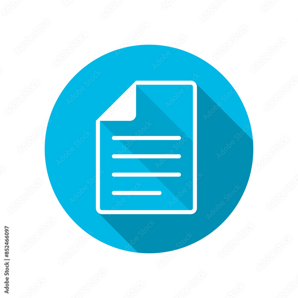 White paper document business on blue circle icon flat vector design White paper document business on blue circle icon flat vector design