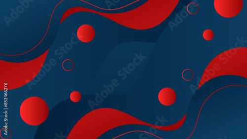 Gradient multicolored geometric background. Navy and red shapes design. Banner template