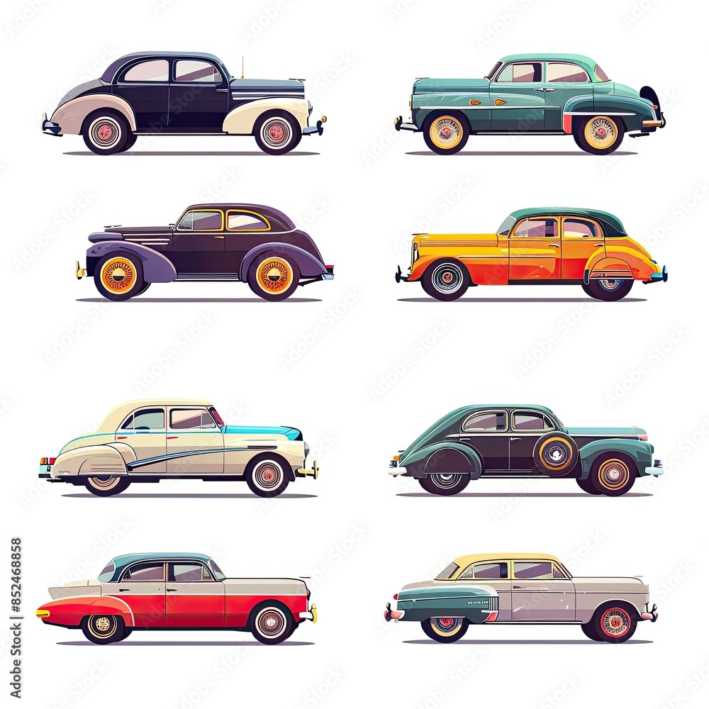 Old car types like notchback and kit cars, hoods, and automotive lighting