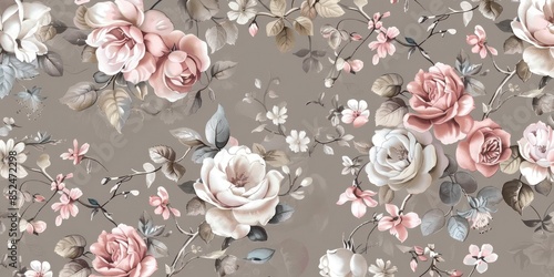 Flowers wall background with amazing red and white roses, Wedding decoration, hand made.