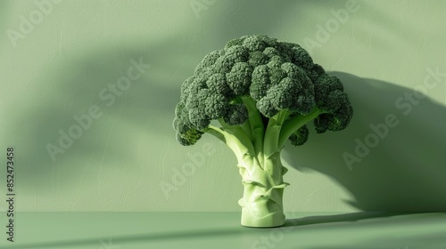 Broccoli on a green background