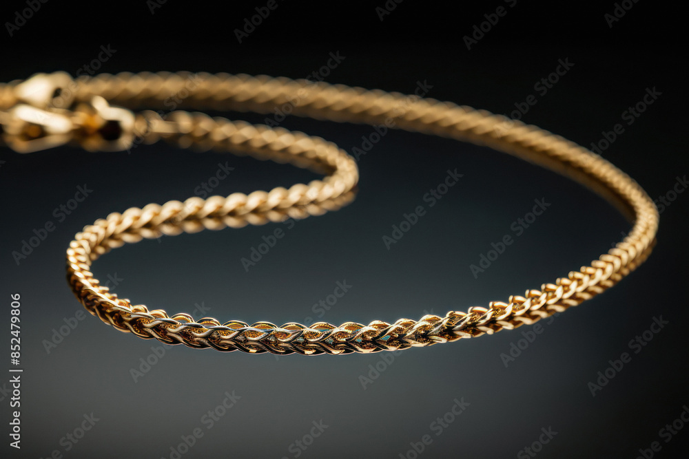 Gold Plated Thin Chain Precious metal, on plain dull background Gold Plated Thin Chain Precious metal, on plain dull background