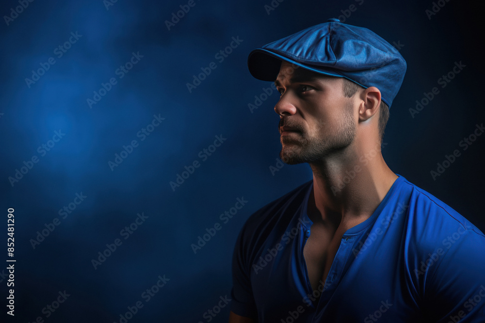 Handsome Man with attitude in Blue cotton Cap Handsome Man with attitude in Blue cotton Cap