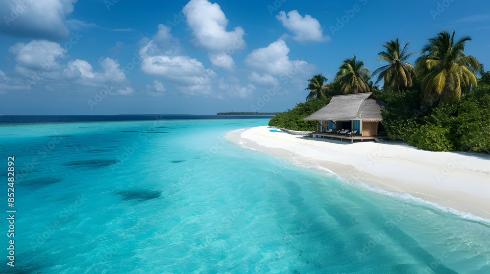 Tropical Island Paradise with a Beach Hut - Photo