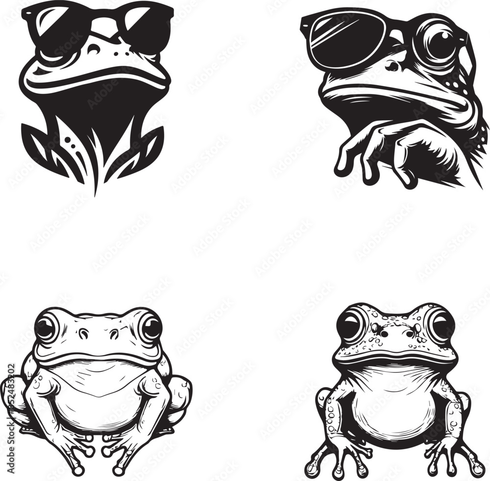 Fototapeta premium froge vector silleute icon
