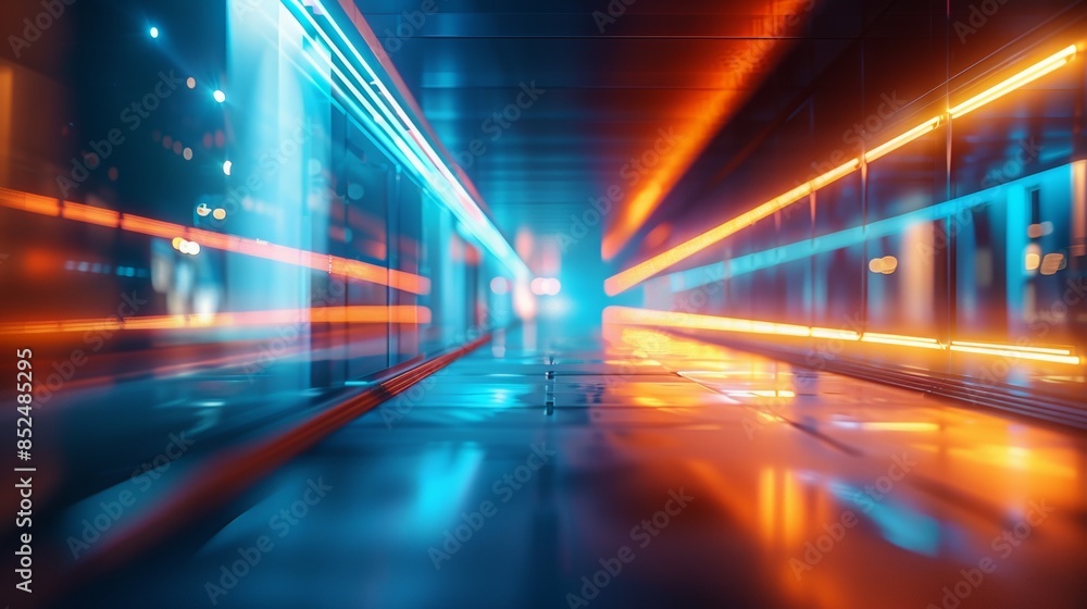 long exposure, gradient rich blue white and orange, horizontal speed of light, minimalist long exposure, gradient rich blue white and orange, horizontal speed of light, minimalist