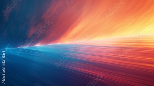 long exposure  gradient rich blue white and orange  horizontal speed of light  minimalist