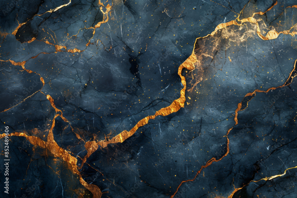 abstract dark blue marble texture background with golden veins abstract dark blue marble texture background with golden veins
