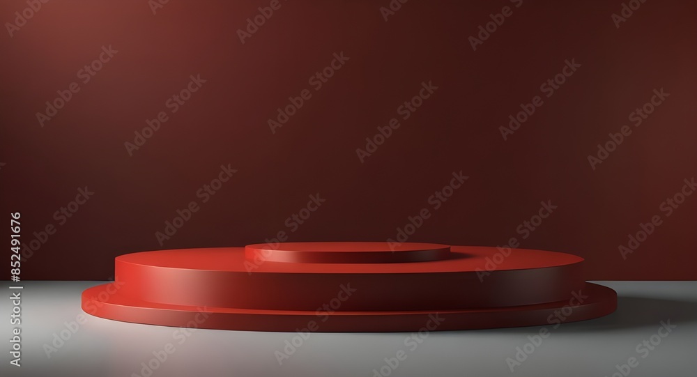 Product display red podium for product presentation. Product display red podium for product presentation.