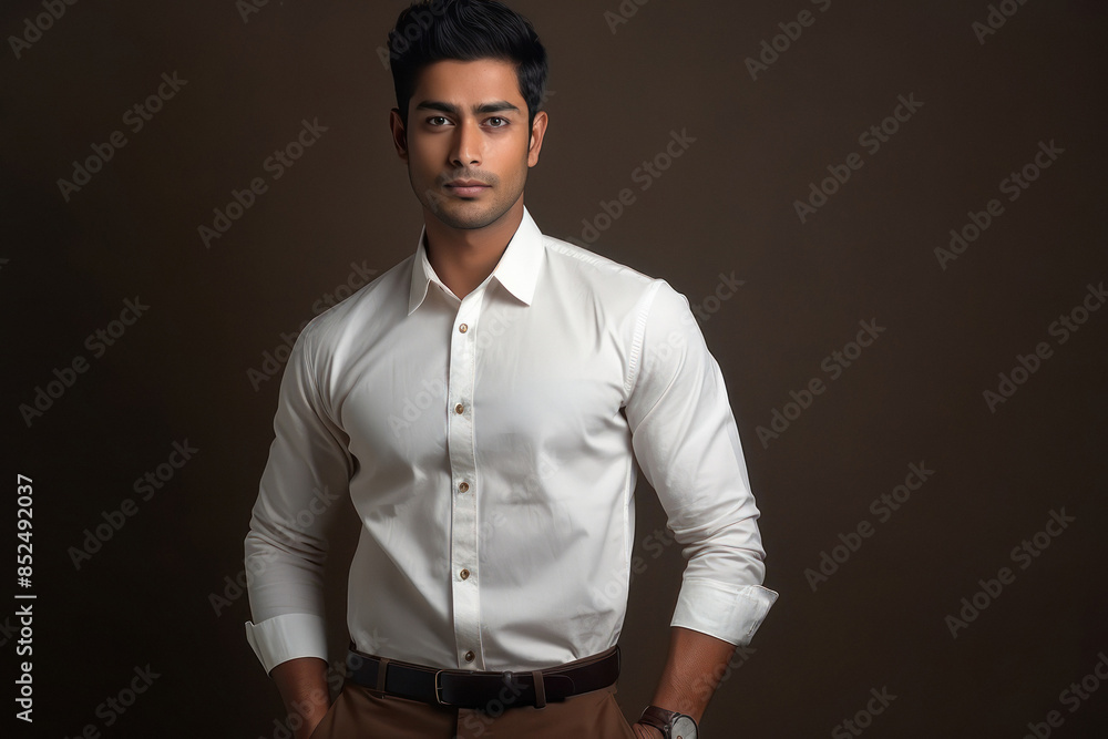Fototapeta premium Young indian man in formal shirt