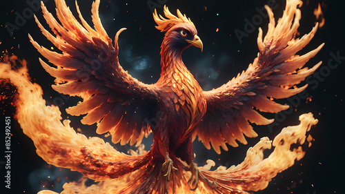 Phoenix emerging from fire with galaxy, elegant, luxury, clean, smooth, elegant, beautiful, highly detailed, sharp focus, studio photography, xf iq 4, 1 5 0 mp, 5 0 mm, iso 2 0 0, 1 / 1 6 0 s, realist