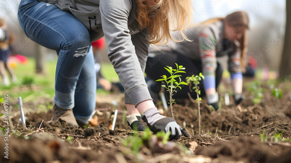Planting Trees in the Park - Close Up Photo of a Woman's Hand Planting a Sapling Planting Trees in the Park - Close Up Photo of a Woman's Hand Planting a Sapling