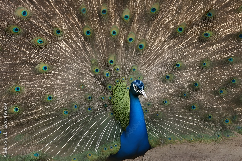 Obraz premium peacock with feathers out of focus