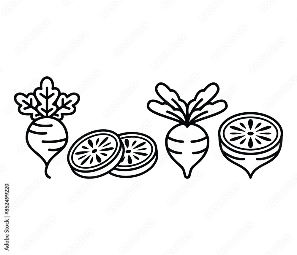 radish vegetable icons symbol vector design black white color simple illustration collection sets radish vegetable icons symbol vector design black white color simple illustration collection sets