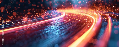 Obraz na płótnie 3d render, abstract futuristic speed light trails w salonie