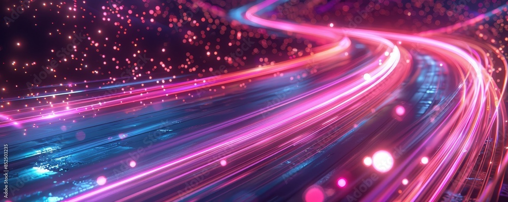 3d render, abstract magenta speed light trails. 3d render, abstract magenta speed light trails.