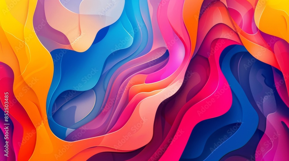 Abstract Art with Colorful Curves Abstract Art with Colorful Curves